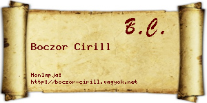 Boczor Cirill névjegykártya